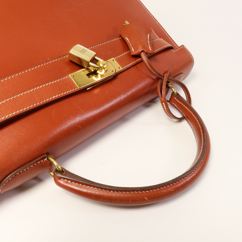 HERMES Box皮革Kelly 32手挽袋-9