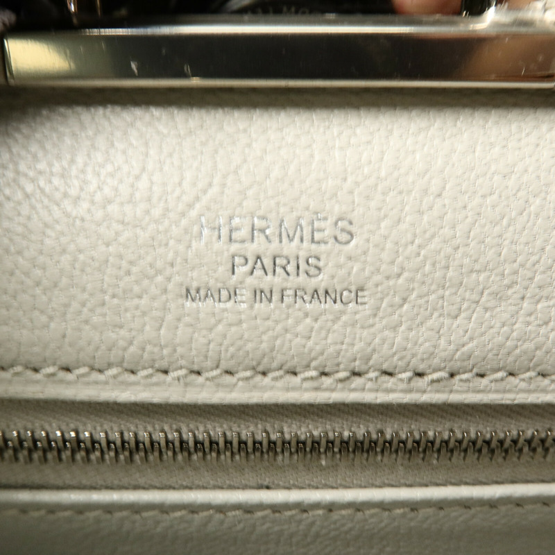 HERMES Evercolor皮革Clic-H 33肩背袋Gris Perle-5