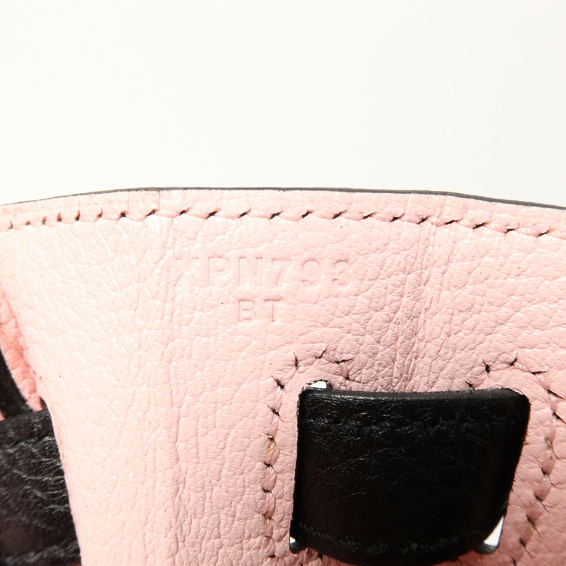 HERMES Togo皮革Kelly 32(Name mark)手挽肩背兩用袋Noir/Rose Sakura-6