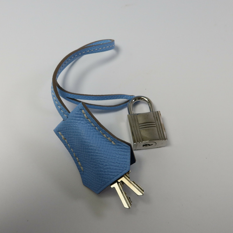 HERMES Epsom皮革Birkin 35手挽袋Celeste/Mykonos-8