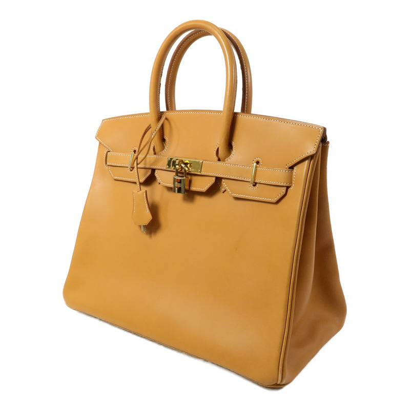 HERMES Gulliver皮革Birkin 35手挽袋Beige-1