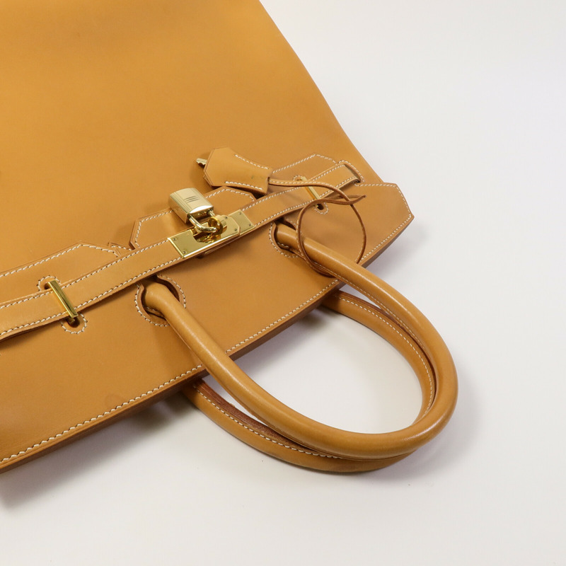 HERMES Gulliver皮革Birkin 35手挽袋Beige-8