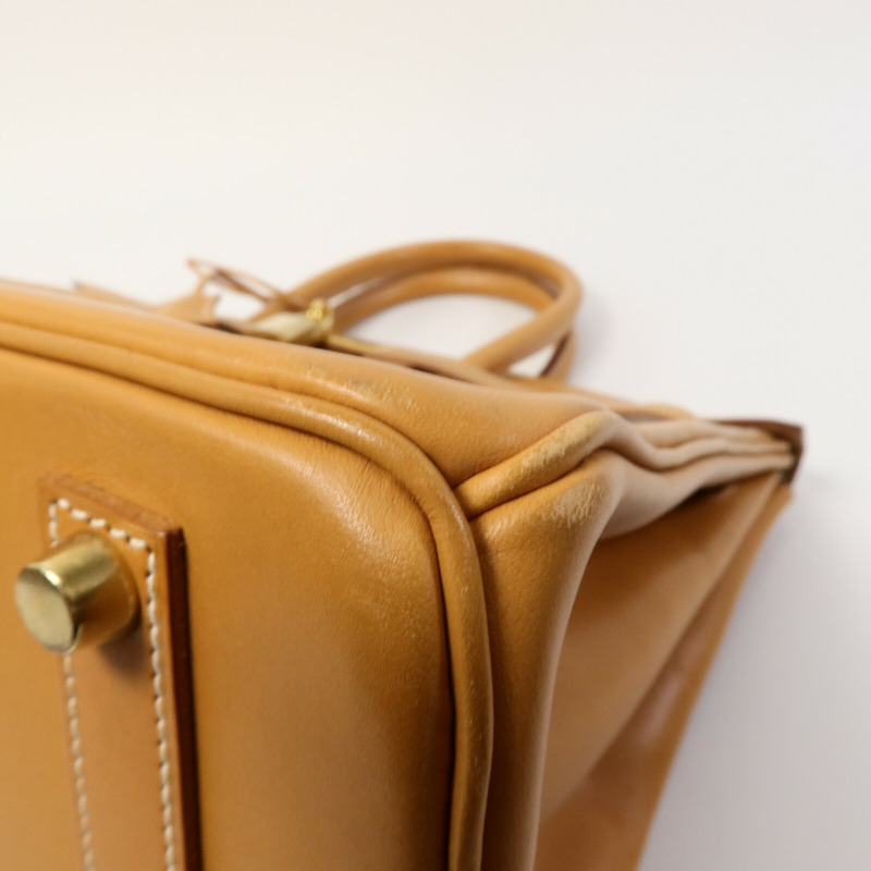 HERMES Gulliver皮革Birkin 35手挽袋Beige-10