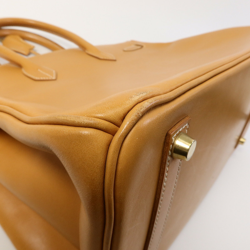 HERMES Gulliver皮革Birkin 35手挽袋Beige-11