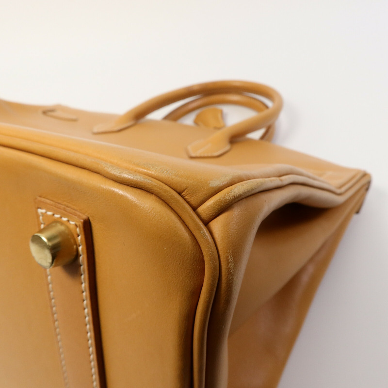 HERMES Gulliver皮革Birkin 35手挽袋Beige-12