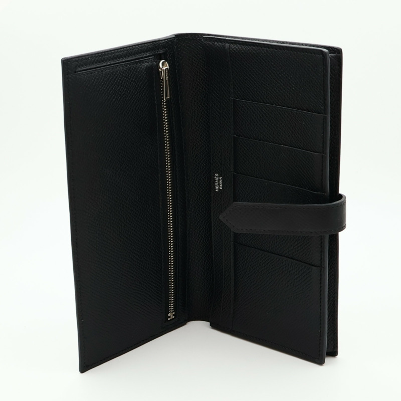 HERMES Epsom皮革Bearn Wallet長錢包Noir-4