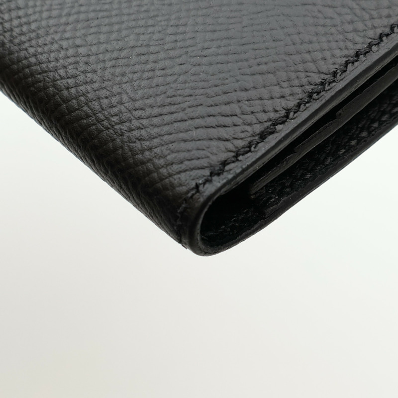 HERMES Epsom皮革Bearn Wallet長錢包Noir-10
