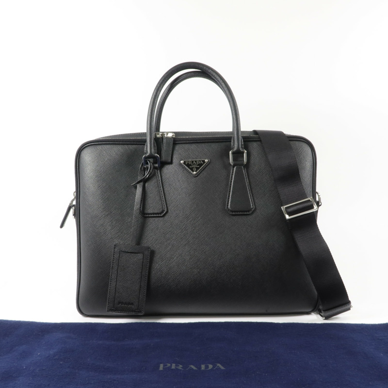 PRADA Saffiano皮革2 Way Shoulder Bag Briefcase手挽肩背兩用袋-8