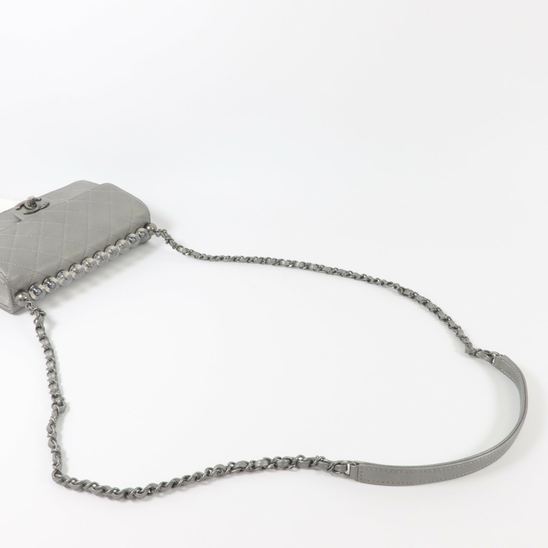 CHANEL 牛皮皮革Matelasse Small Flap Bag鏈帶肩背袋-7