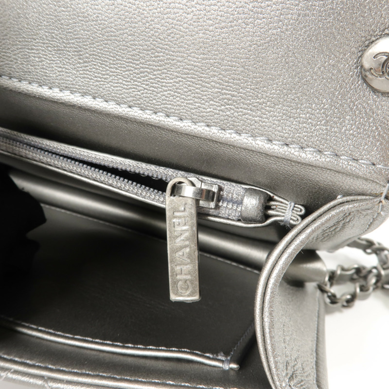 CHANEL 牛皮皮革Matelasse Small Flap Bag鏈帶肩背袋-9