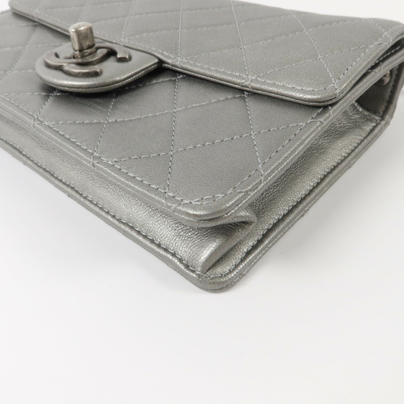 CHANEL 牛皮皮革Matelasse Small Flap Bag鏈帶肩背袋-11
