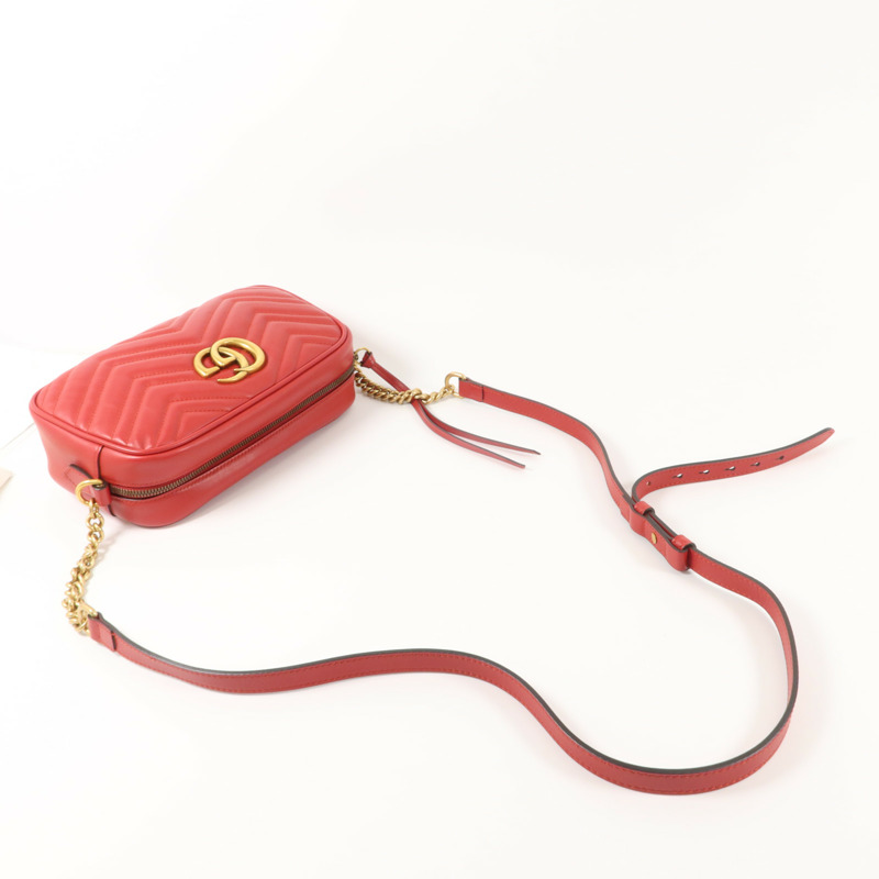 GUCCI 牛皮皮革GG Marmont Small Camera Bag肩背袋-8