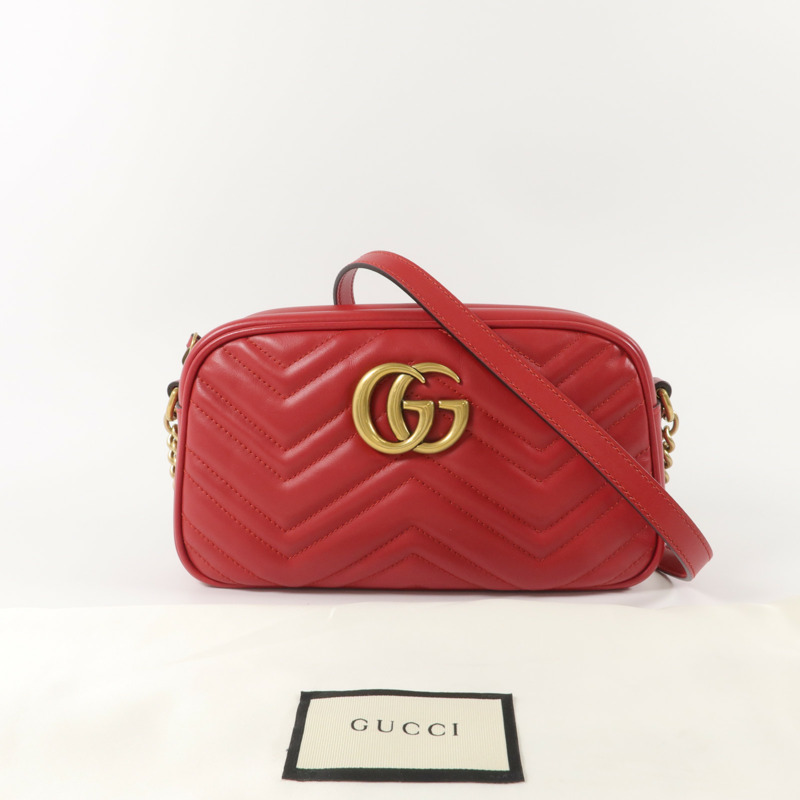 GUCCI 牛皮皮革GG Marmont Small Camera Bag肩背袋-9