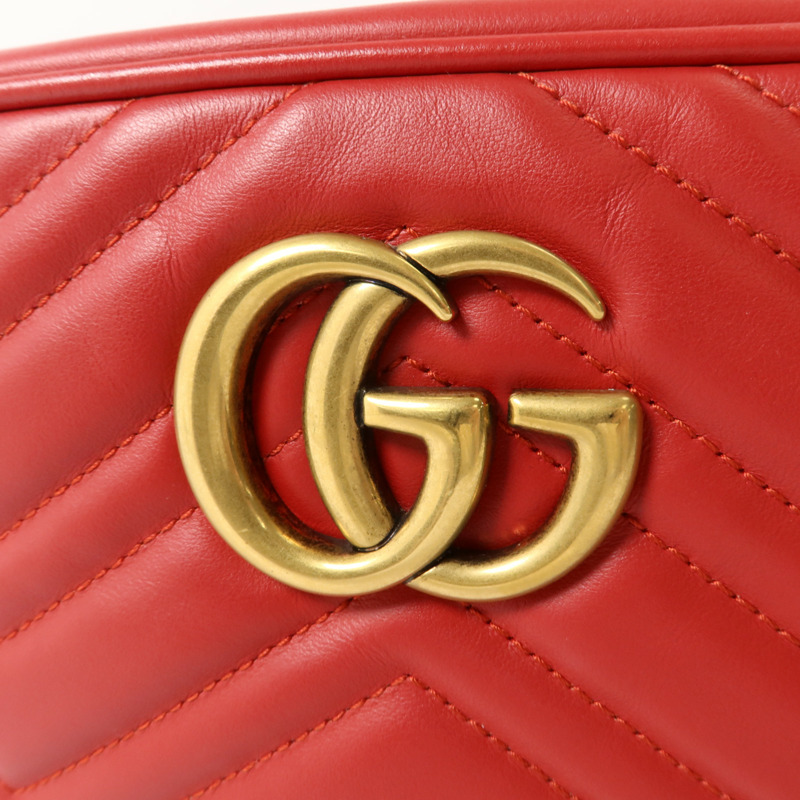 GUCCI 牛皮皮革GG Marmont Small Camera Bag肩背袋-10
