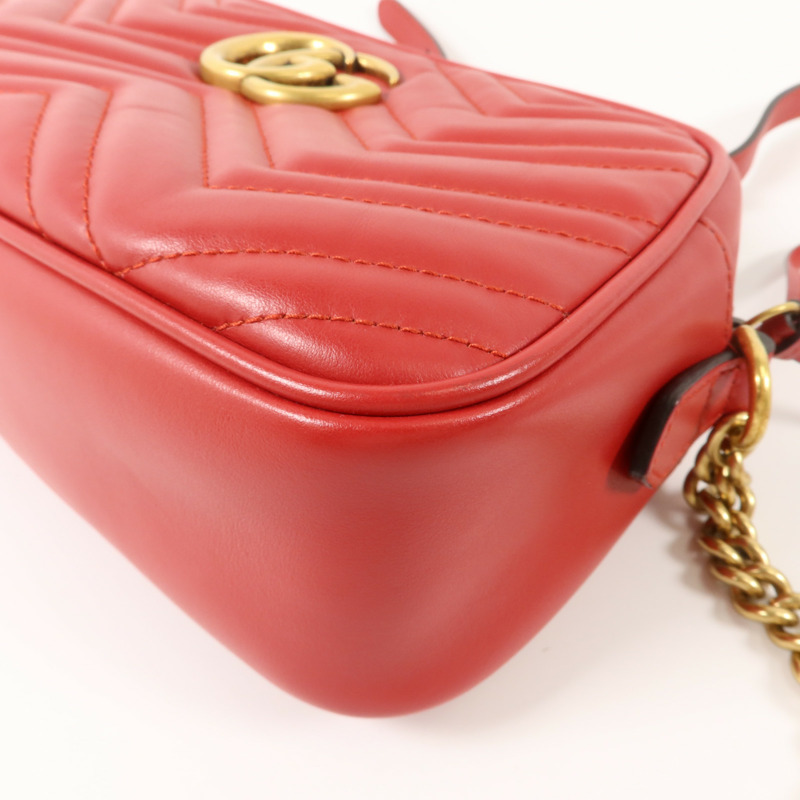 GUCCI 牛皮皮革GG Marmont Small Camera Bag肩背袋-11