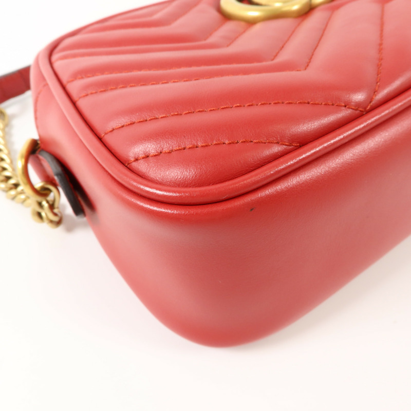 GUCCI 牛皮皮革GG Marmont Small Camera Bag肩背袋-12