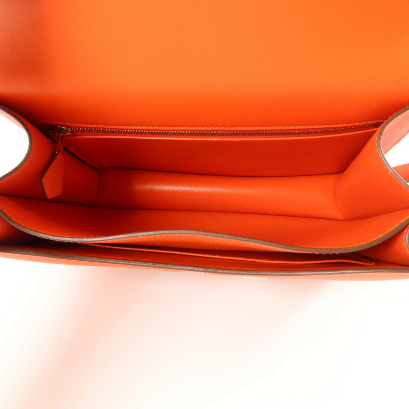 HERMES Evercolor皮革Constance 24肩背袋Feu-4