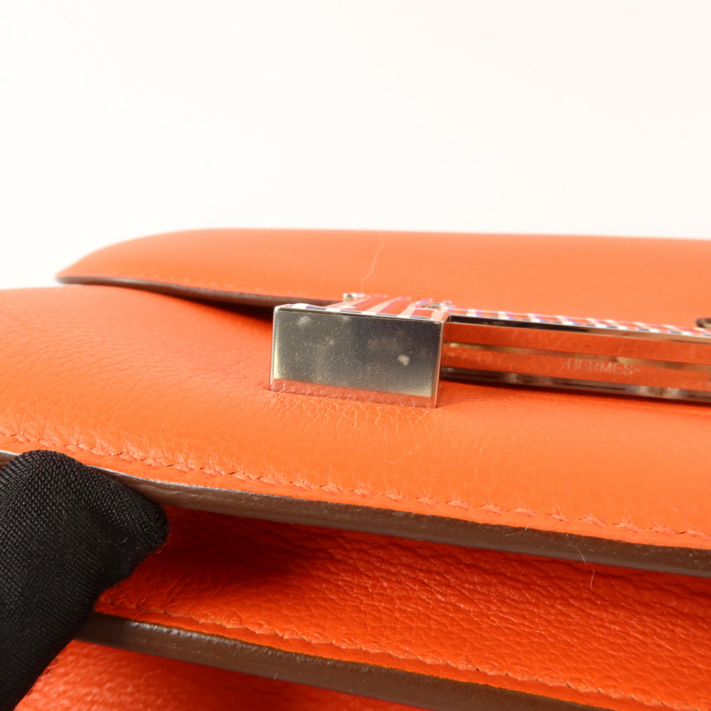 HERMES Evercolor皮革Constance 24肩背袋Feu-10