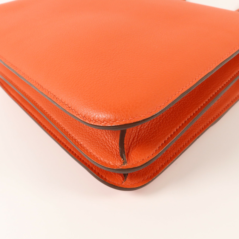 HERMES Evercolor皮革Constance 24肩背袋Feu-13
