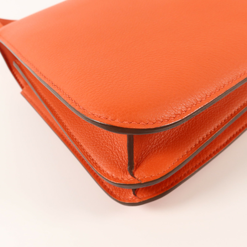 HERMES Evercolor皮革Constance 24肩背袋Feu-14