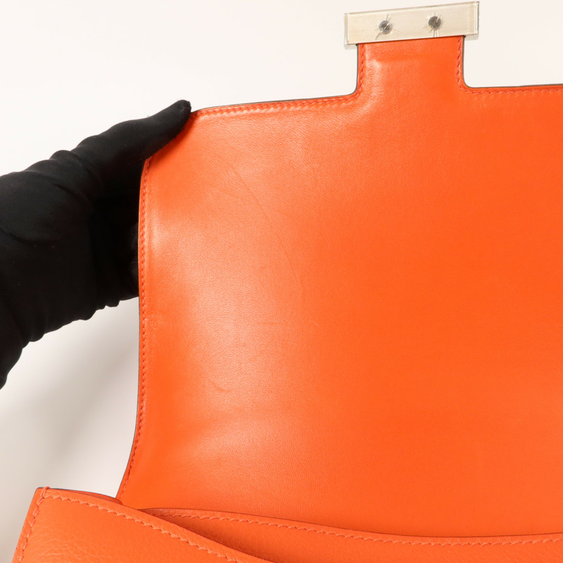 HERMES Evercolor皮革Constance 24肩背袋Feu-15