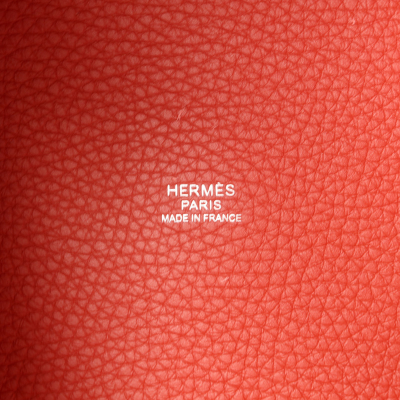 HERMES Clemence皮革Picotin GM手挽袋Rouge Pivoine-5