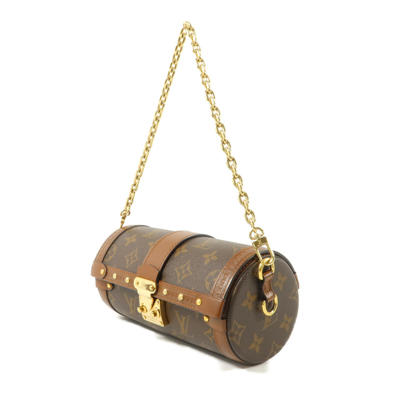 LOUIS VUITTON Monogram Papillon Trunk金扣手挽肩背兩用袋棕色-2