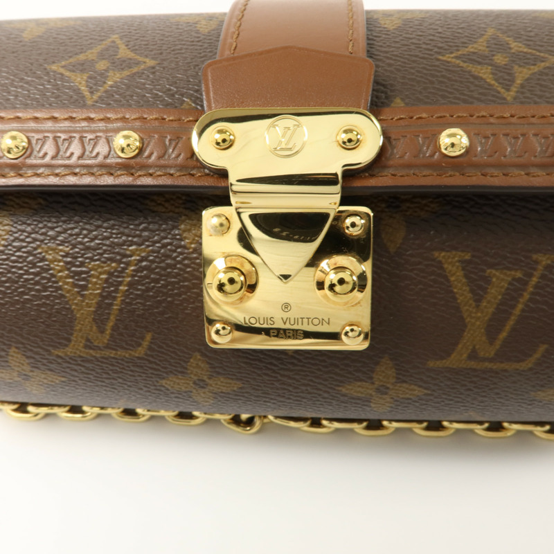 LOUIS VUITTON Monogram Papillon Trunk金扣手挽肩背兩用袋棕色-7