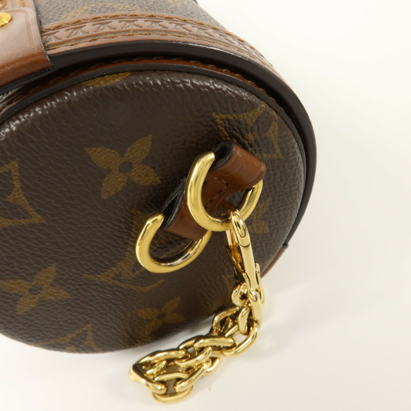 LOUIS VUITTON Monogram Papillon Trunk金扣手挽肩背兩用袋棕色-9