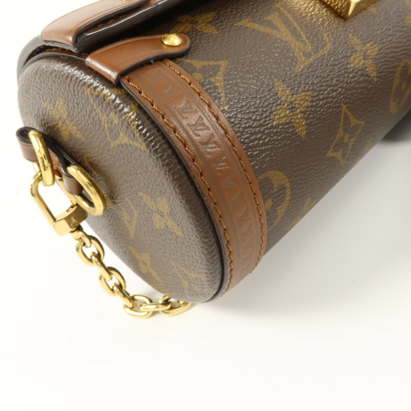 LOUIS VUITTON Monogram Papillon Trunk金扣手挽肩背兩用袋棕色-11