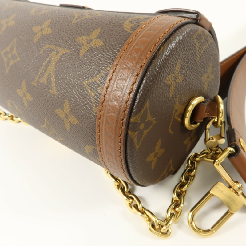 LOUIS VUITTON Monogram Papillon Trunk金扣手挽肩背兩用袋棕色-12
