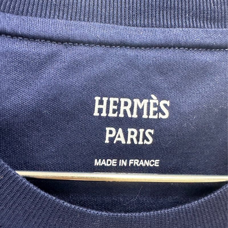 Hermes/愛馬仕藍色獵豹圖案T卹 38碼-2