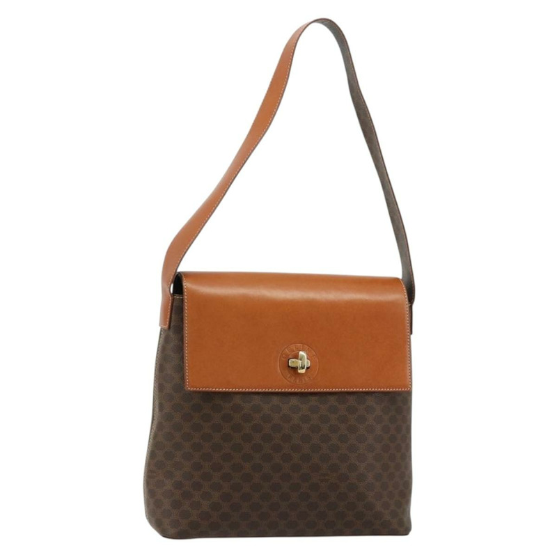【日本直送】CELINE Macadam帆布肩背包 PVC皮革 棕色 金色 正品 182190A-0