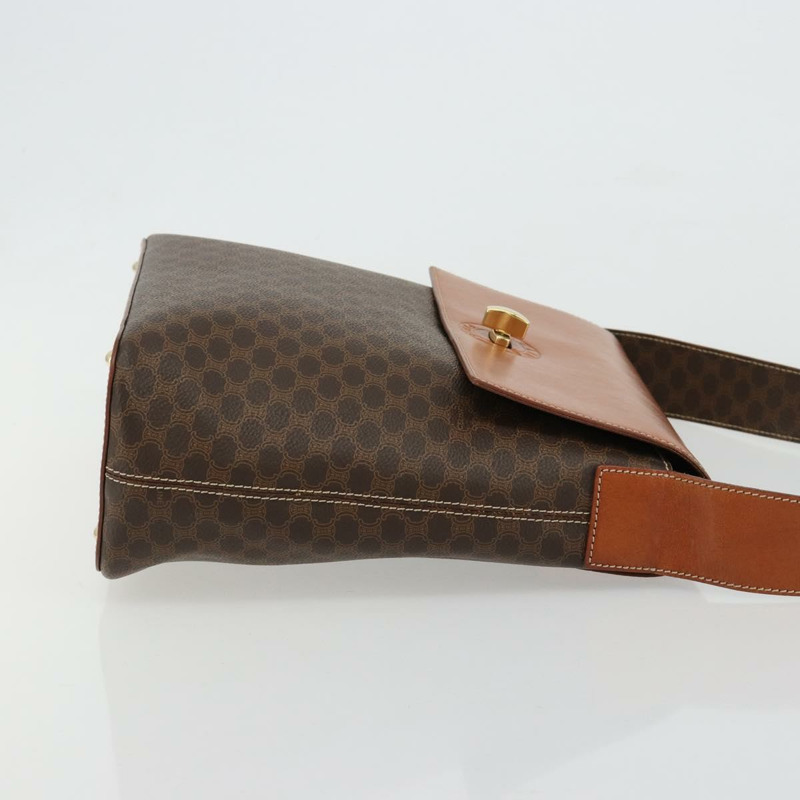 【日本直送】CELINE Macadam帆布肩背包 PVC皮革 棕色 金色 正品 182190A-2