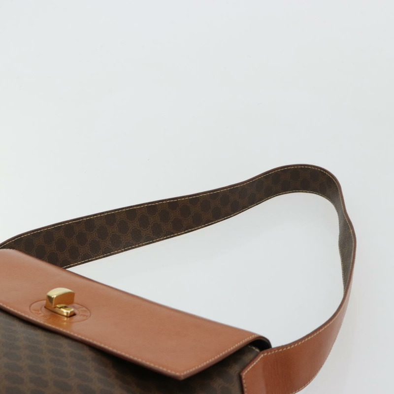 【日本直送】CELINE Macadam帆布肩背包 PVC皮革 棕色 金色 正品 182190A-7