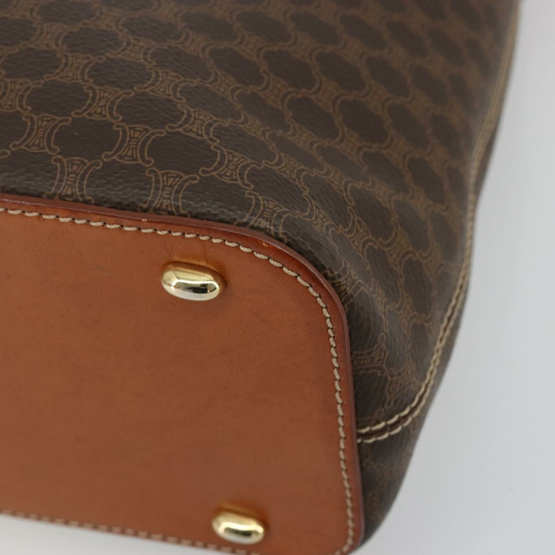 【日本直送】CELINE Macadam帆布肩背包 PVC皮革 棕色 金色 正品 182190A-8
