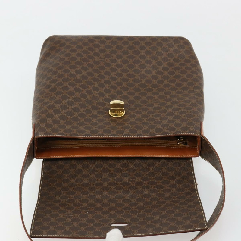 【日本直送】CELINE Macadam帆布肩背包 PVC皮革 棕色 金色 正品 182190A-9