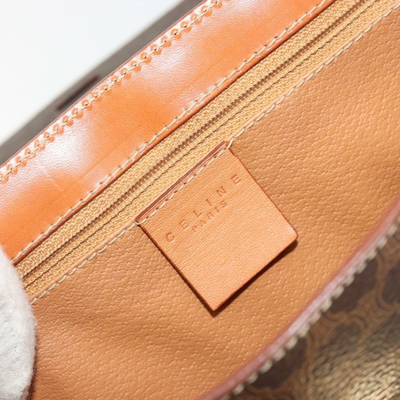 【日本直送】CELINE Macadam帆布肩背包 PVC皮革 棕色 金色 正品 182190A-17