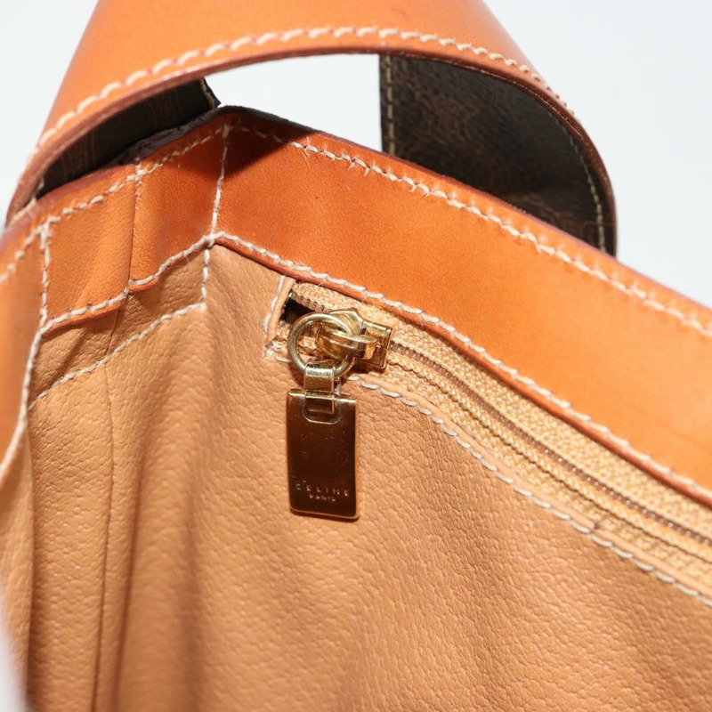 【日本直送】CELINE Macadam帆布肩背包 PVC皮革 棕色 金色 正品 182190A-20