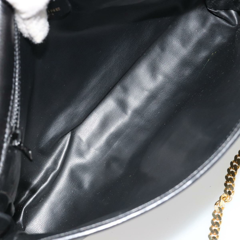 【日本直送】CELINE 鏈條肩背包,皮革材質,黑色,金色,正品編號 182421V-8