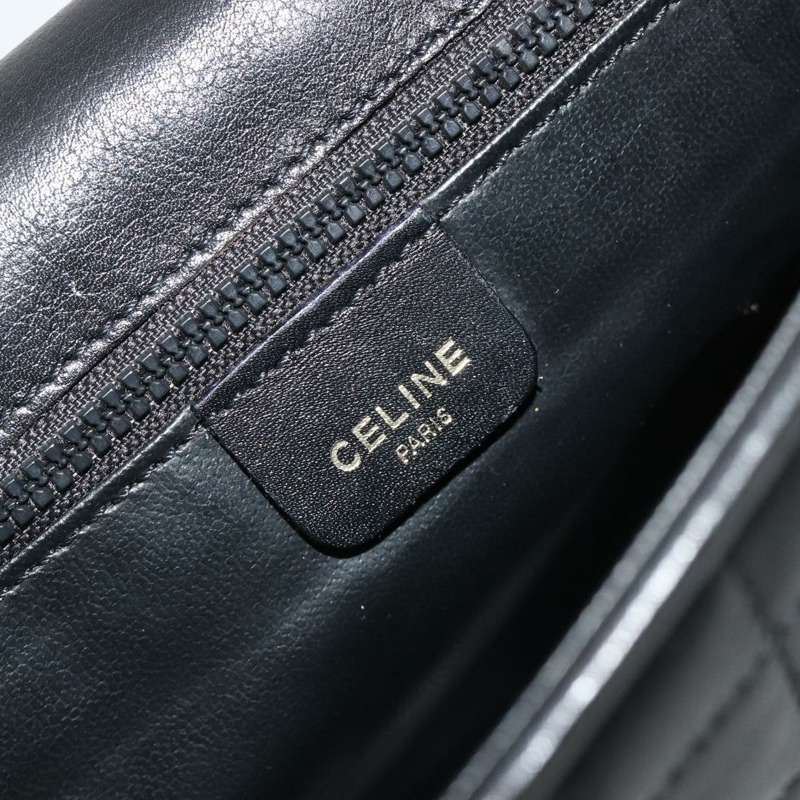 【日本直送】CELINE 鏈條肩背包,皮革材質,黑色,金色,正品編號 182421V-19