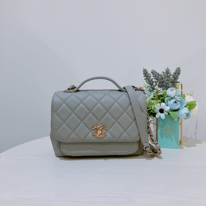 TK2064 香奈兒 灰色 手提/ 斜挎袋 Chanel Business Affinity Bag Caviar Grey X GHW-0