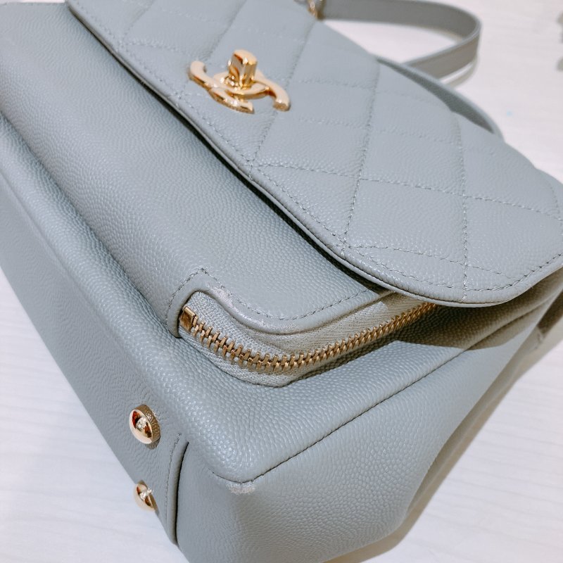 TK2064 香奈兒 灰色 手提/ 斜挎袋 Chanel Business Affinity Bag Caviar Grey X GHW-4