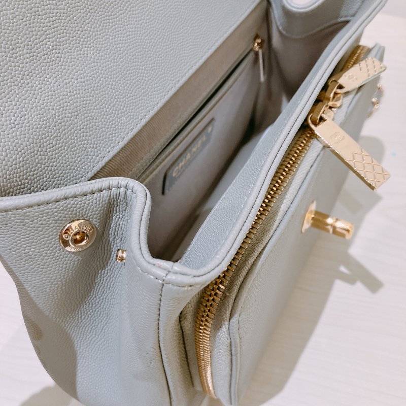 TK2064 香奈兒 灰色 手提/ 斜挎袋 Chanel Business Affinity Bag Caviar Grey X GHW-25