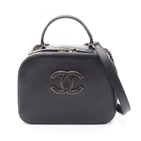 香奈兒 (CHANEL) Matelasse Vanity Bag 2WAY Shoulder Bag 皮革黑色二手女款