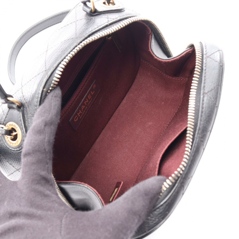 香奈兒 (CHANEL) Matelasse Vanity Bag 2WAY Shoulder Bag 皮革黑色二手女款-2