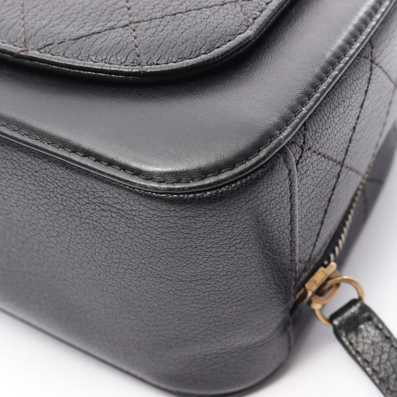 香奈兒 (CHANEL) Matelasse Vanity Bag 2WAY Shoulder Bag 皮革黑色二手女款-7
