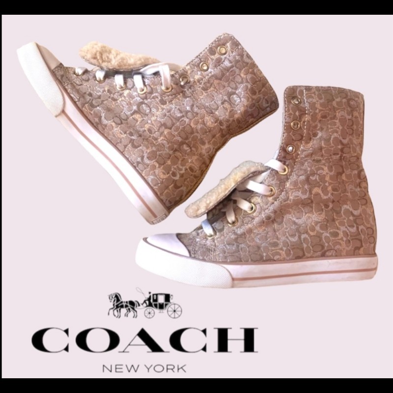 COACH 的高筒帆布鞋🥰-6