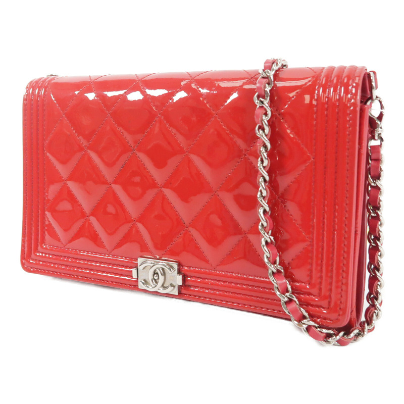 CHANEL 漆皮皮革Boy WOC Wallet On Chain鏈帶肩背袋-2