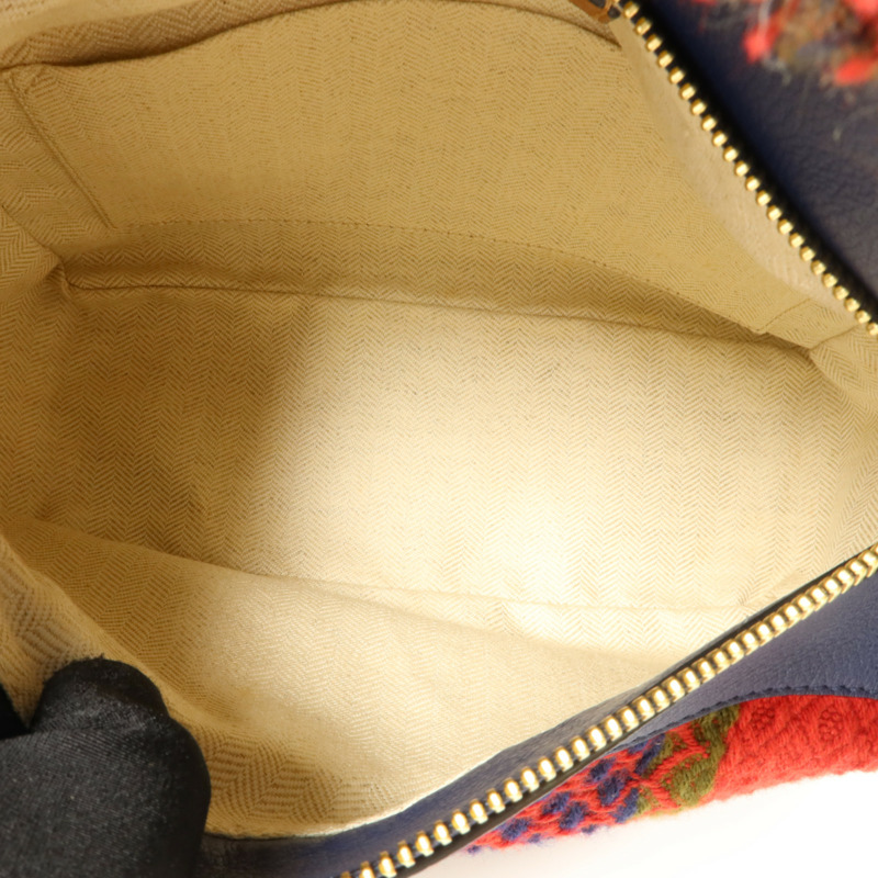 LOEWE 格子花呢/牛皮皮革Puzzle Tartan Small手挽肩背兩用袋-4
